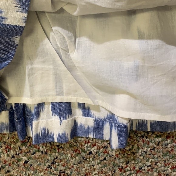 Vineyard Vines Blue White Ikat Tie Dye Print Pleated Short Skirt Size 4 - Picture 5 of 9